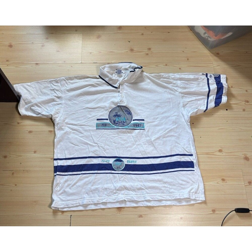 Vintage PCH Pro Sport Pacific Coast Highway Polo Shirt Size XL le coq sportif